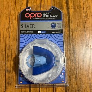 Opro Blue Mouthguard for Adults Hi-Tech Self-Fitting Protection With Case NWT